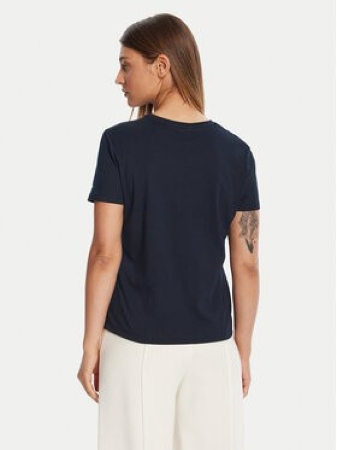 Tommy Hilfiger T-Shirt Gold Crest WW0WW46153 Granatowy Regular Fit