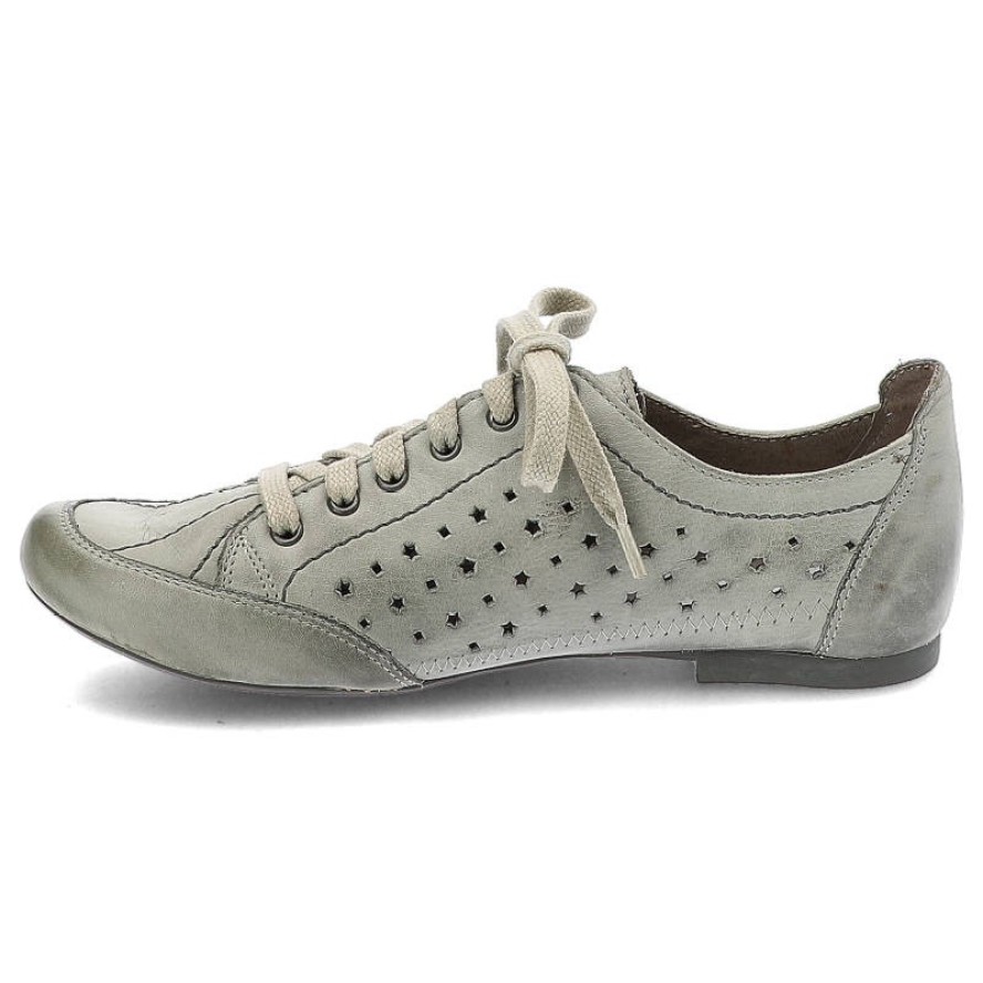 Szare Półbuty Maciejka Wygodne Skórzane Buty Damskie