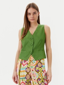 Lola Casademunt by Maite Kamizelka MS2502007 Zielony Regular Fit