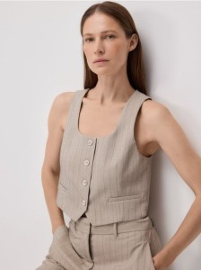 Krótka kamizelka garniturowa - wielobarwny