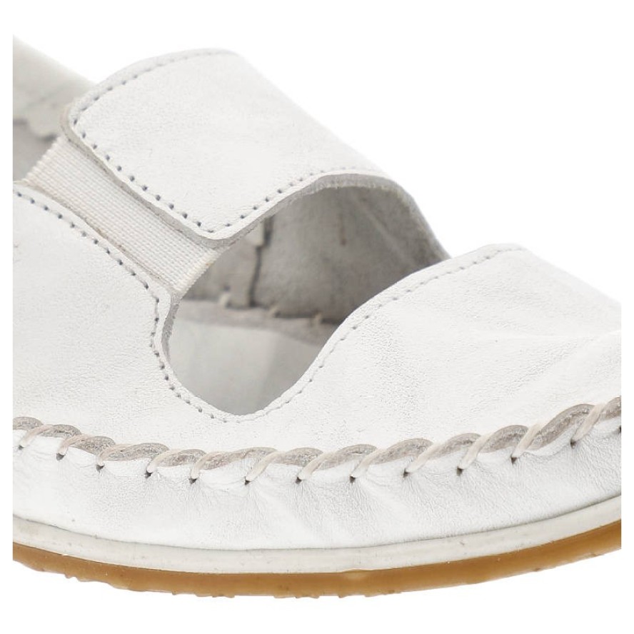 Białe Półbuty Lanqier Skórzane Buty Damskie