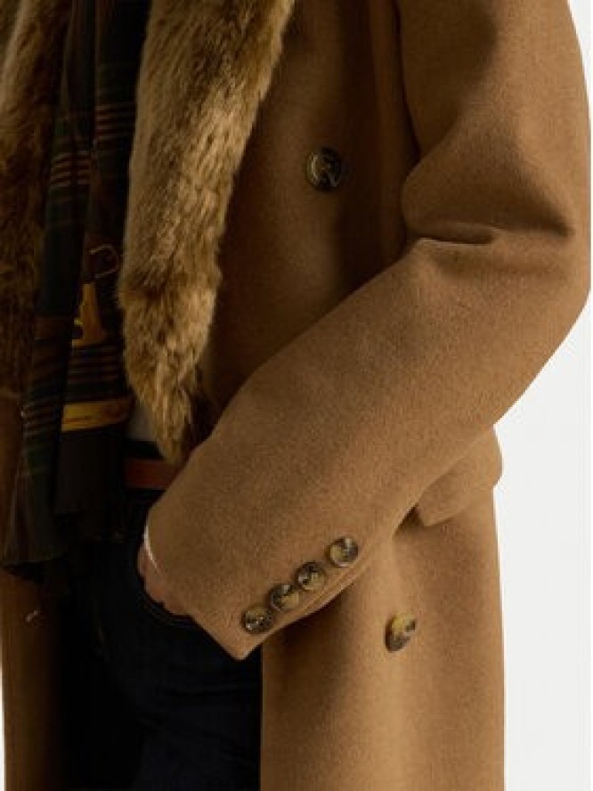 LAUREN RALPH LAUREN Płaszcz wełniany 297P23450001 Brązowy jasny Oversize