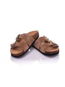 Moosefield Skórzane klapki w kolorze jasnobrązowym rozmiar: 37