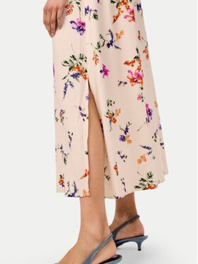 YAS Spódnica midi Asina 26034011 Écru Regular Fit