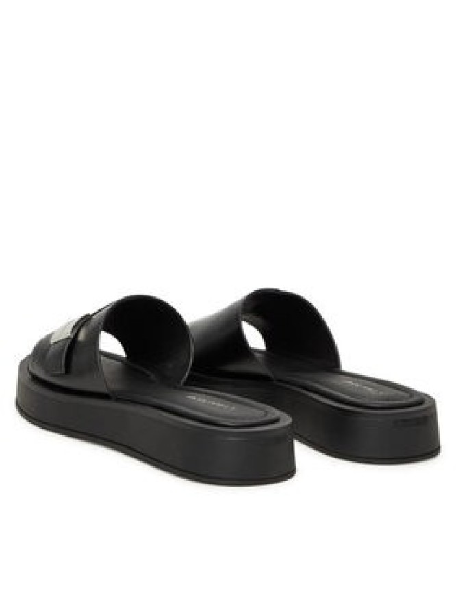 Calvin Klein Klapki Flatform Slide W/Ck Hw - Lth HW0HW02368 Czarny