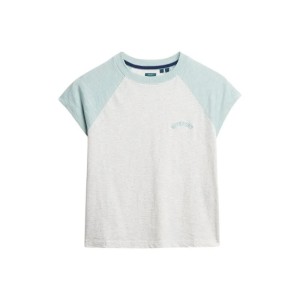 T-shirt z bawełny organicznej z rękawami raglanowymi i logo dla kobiet Superdry