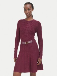 Guess Sukienka dzianinowa W6BK64 Z1569 Bordowy Regular Fit