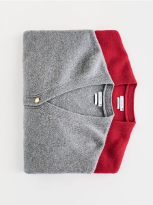 Wełniany kardigan - szary