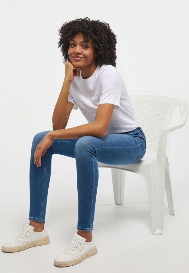 MUSTANG SHELBY SKINNY DAMSKIE SPODNIE JEANSOWE JEANSY DŻINSY DENIM BLUE 1013581 5000 502