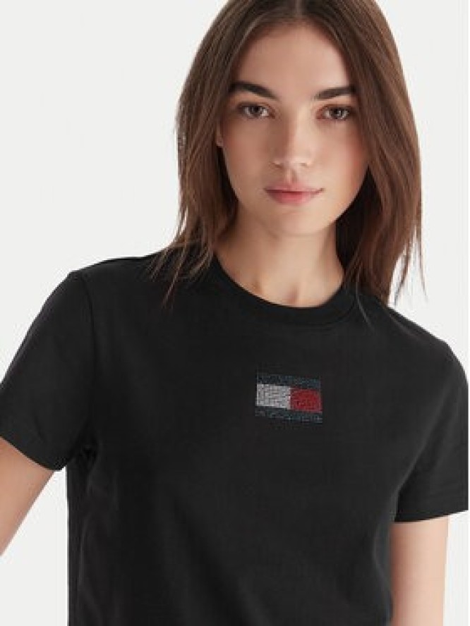 Tommy Jeans T-Shirt Party Flag DW0DW21965 Czarny Regular Fit