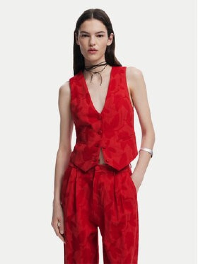 Desigual Spodnie materiałowe Suitrojo 25SWPW33 Czerwony Straight Fit