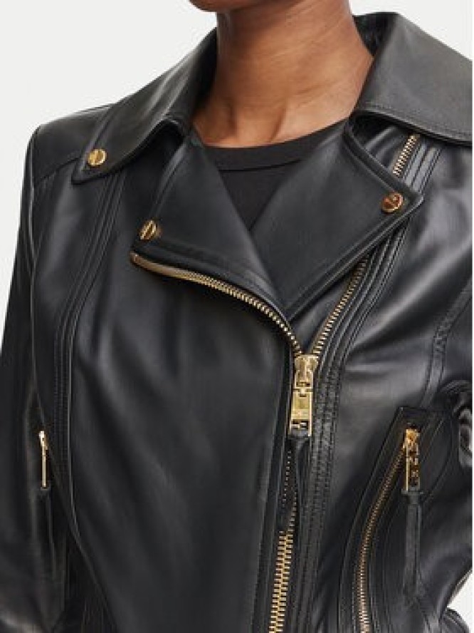 Elisabetta Franchi Kurtka skórzana GD-01Z-66E2-V1490 Czarny Regular Fit