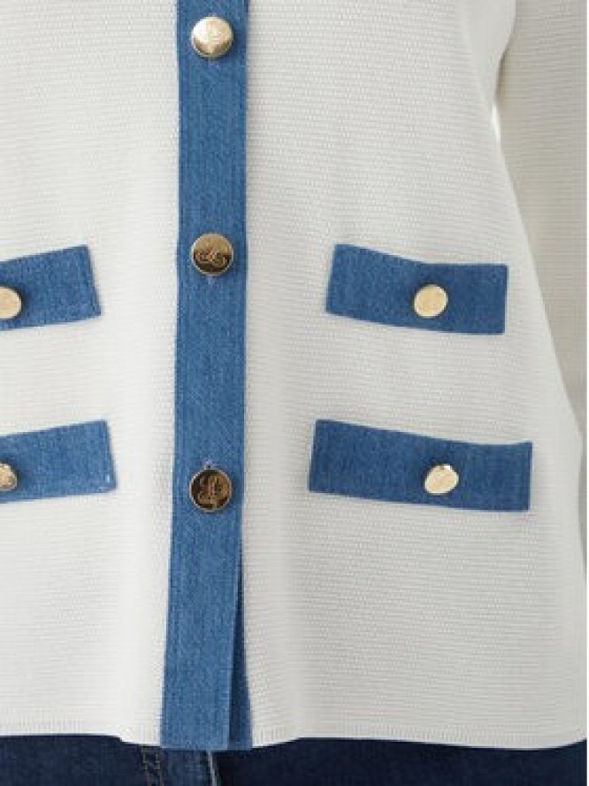 Luisa Spagnoli Kardigan Capotreno 100363 Biały Regular Fit