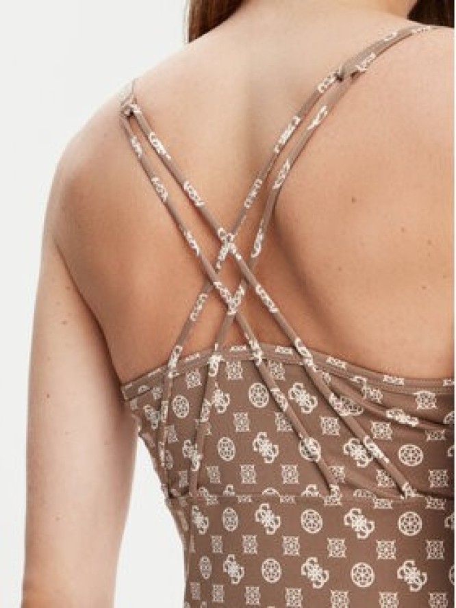 Guess Top V5YP11 MC03W Brązowy Slim Fit