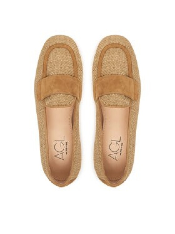AGL Półbuty Sheryl Raffia D834054PCK7875G740 Brązowy