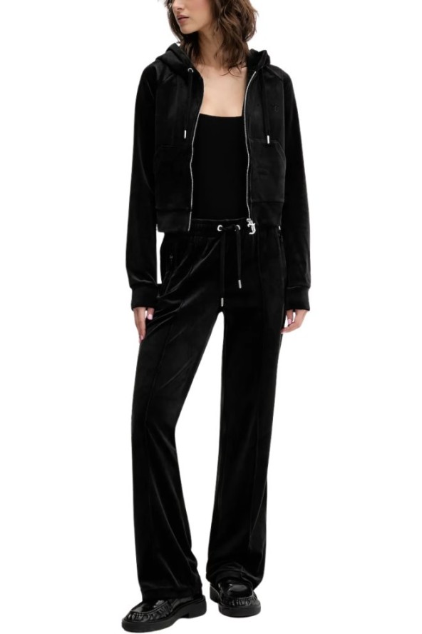 JUICY COUTURE Czarne spodnie dresowe z cyrkoniami Tina, Rozmiar S