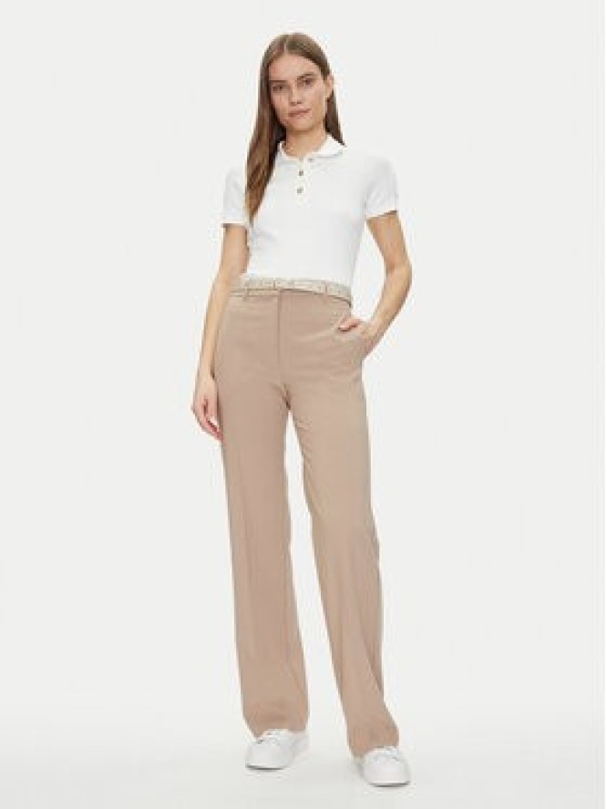 Tommy Hilfiger Polo Slim Gold Button Polo Ss WW0WW45436 Biały Regular Fit