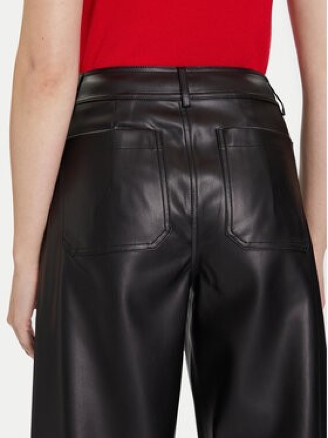 Morgan Spodnie z imitacji skóry 242-PCHOU Czarny Wide Leg