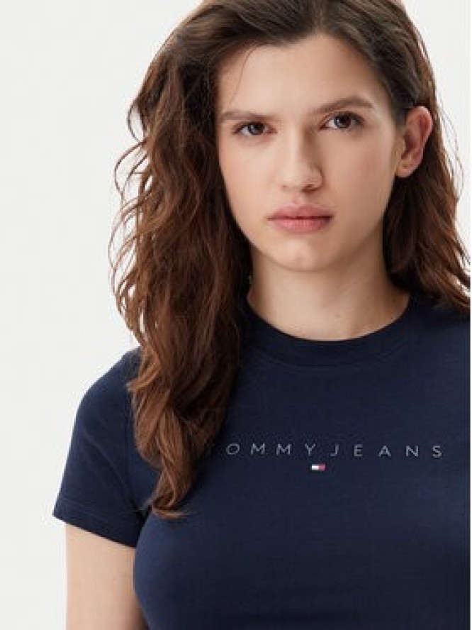 Tommy Jeans T-Shirt Tonal Linear DW0DW20315 Granatowy Slim Fit