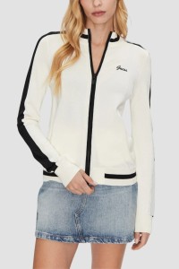 GUESS Beżowa bluza damska rozpinana Full, Rozmiar XS