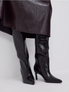 Kozaki na obcasie - ciemnofioletowy