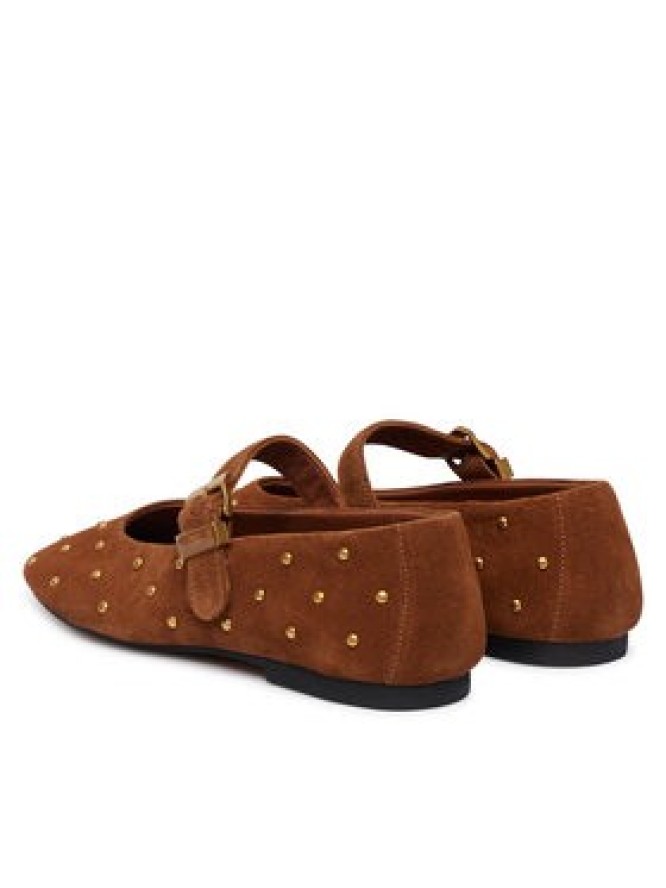 Tommy Hilfiger Baleriny Th Buckle Suede Stud Ballerina FW0FW09666 Brązowy
