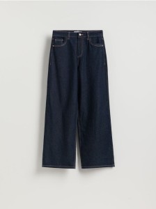 Jeansy wide leg - granatowy