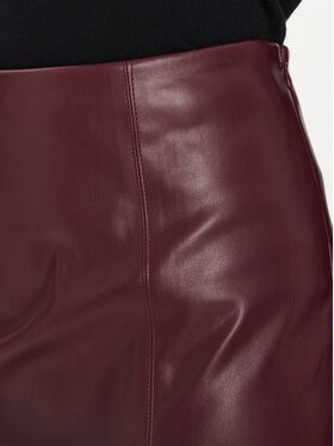 Noisy May Spódnica z imitacji skóry Clara 27021277 Bordowy Regular Fit