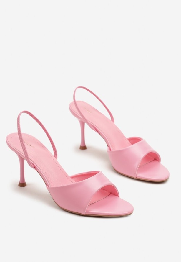 Fuksjowe Sandały Vices na Szpilce z Elastycznym Paskiem na Piętę Evisolla