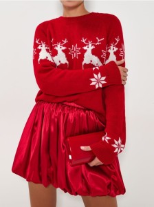 Sweter świąteczny - czerwony