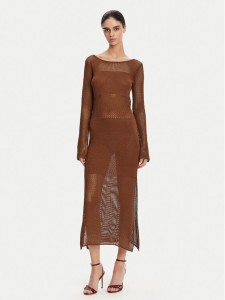 Fracomina Sukienka dzianinowa FS25SD5004K514O7 Brązowy Slim Fit