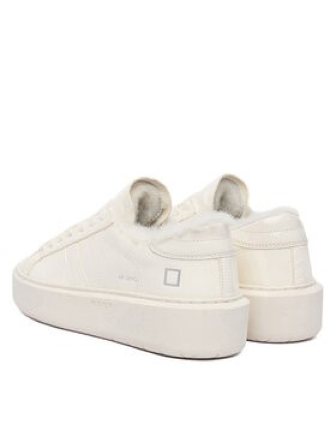 D.A.T.E. Sneakersy Hill Low Fur Platform W431-HPF-MN Écru