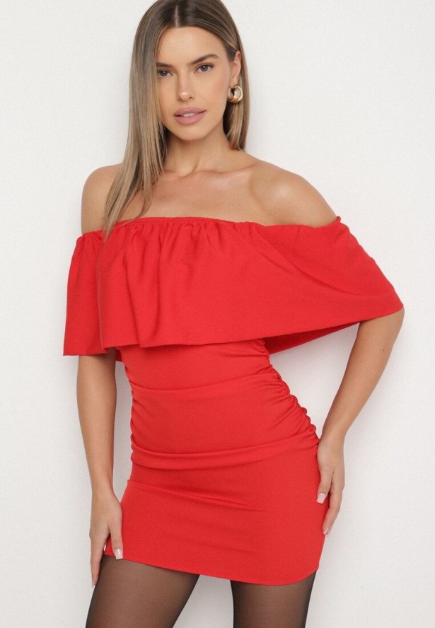 Czerwona Dopasowana Sukienka Koktajlowa Hiszpanka Vices Awilisa
