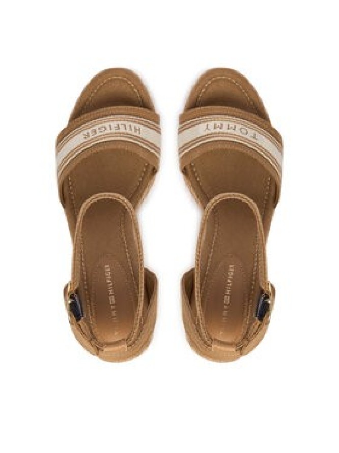 Tommy Hilfiger Espadryle High Wedge Espad Webbing FW0FW09342 Beżowy