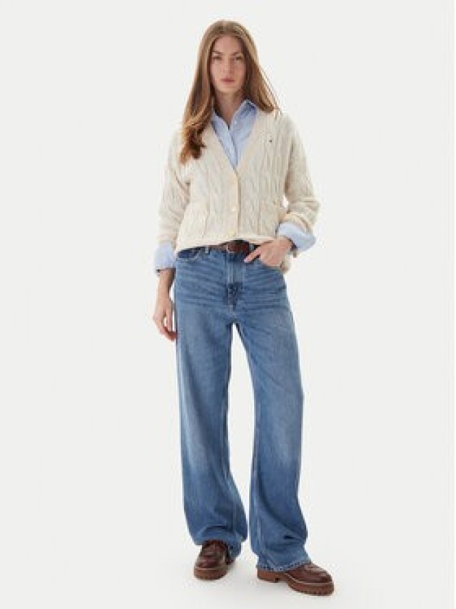 Tommy Hilfiger Kardigan WW0WW43089 Beżowy Regular Fit