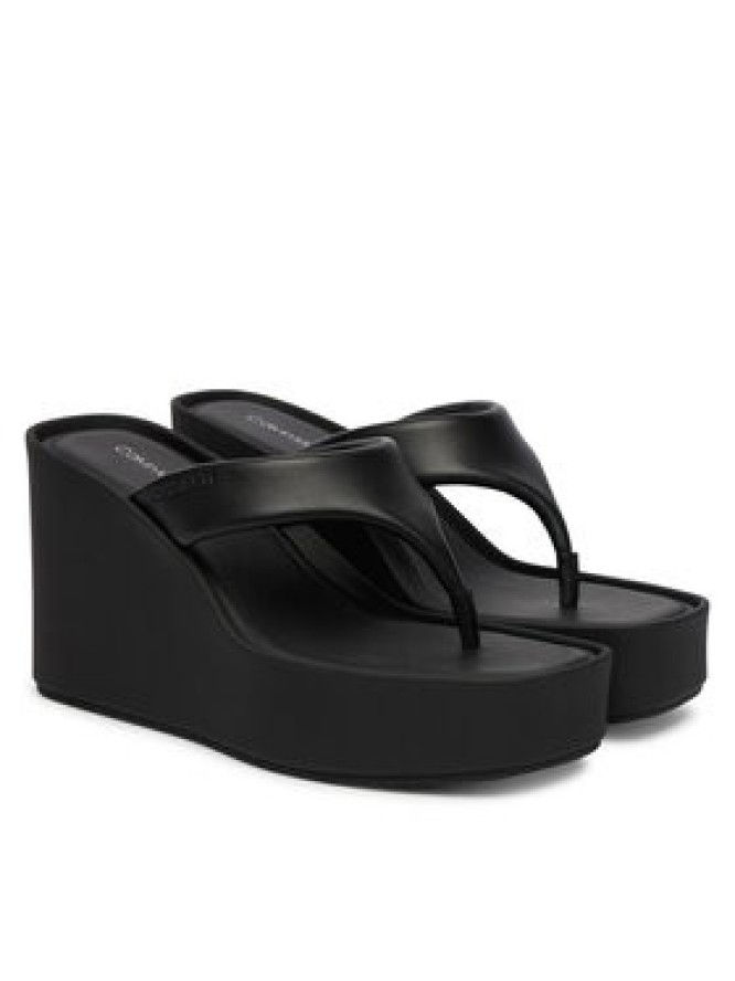 Calvin Klein Japonki Wedge 70 Sndl Thong Lth HW0HW02880 Czarny