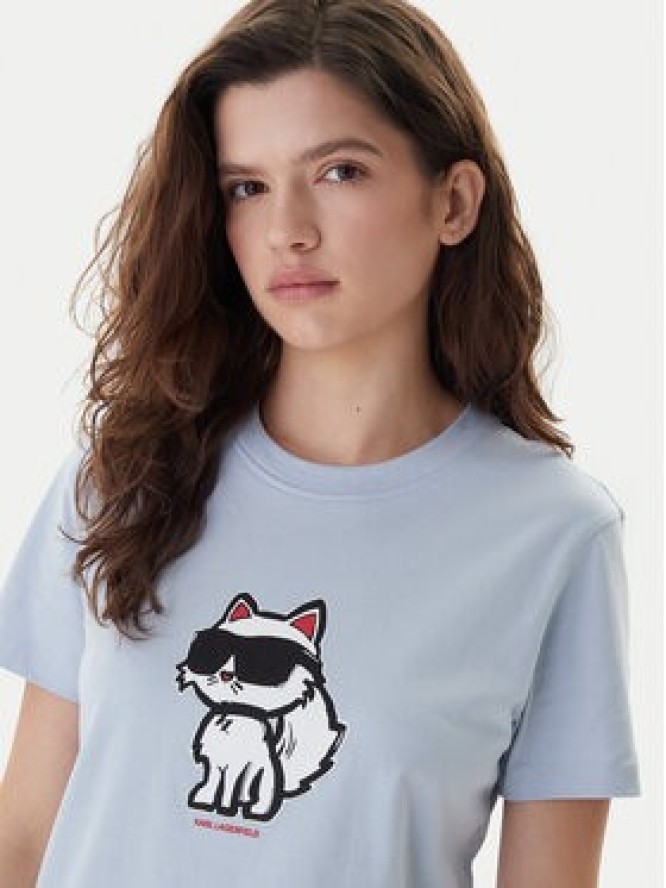KARL LAGERFELD T-Shirt A1W17128 Błękitny Regular Fit