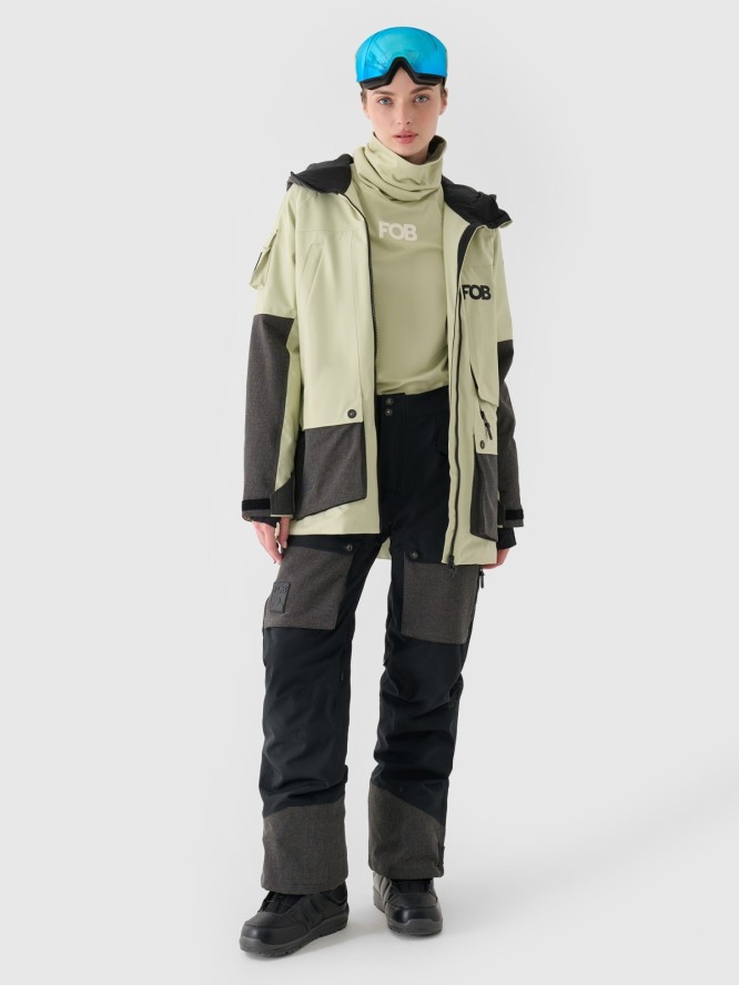 4F Kurtka snowboardowa membrana 10000 damska - oliwkowa/khaki M