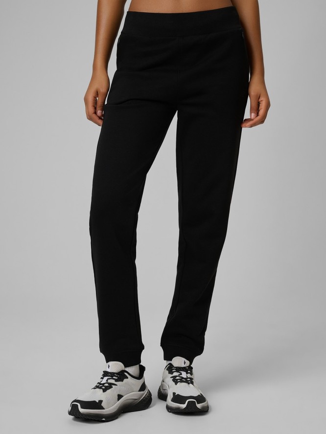 4F Spodnie dresowe joggery damskie - czarne XS