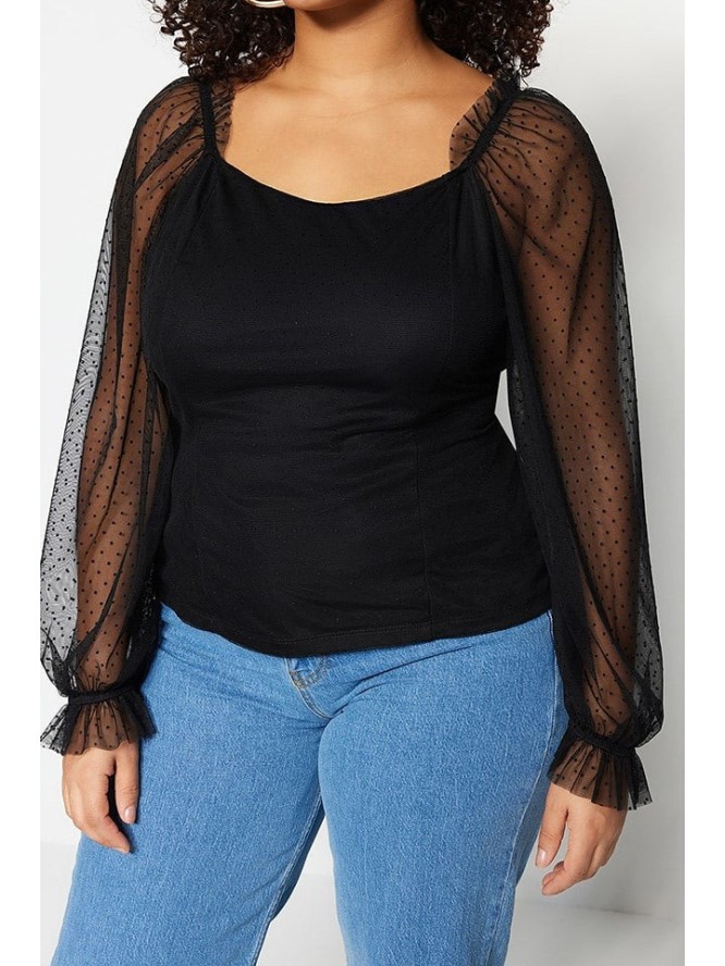 trendyol Bluzka w kolorze czarnym rozmiar: 42