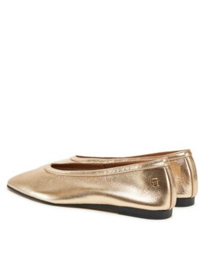 Tommy Hilfiger Baleriny Soft Metal Lthr Ballerina No Bow FW0FW08601 Złoty