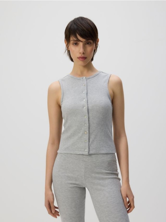 Dzianinowa kamizelka - jasnoszary