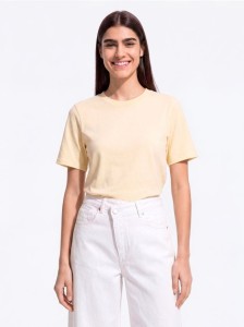 T-shirt z bawełną - jasnożółty