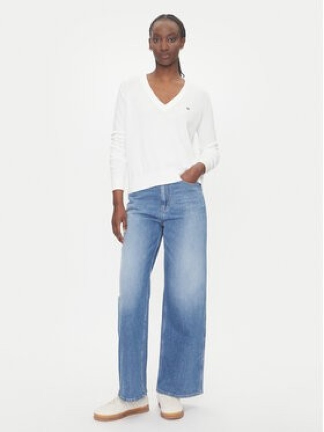 Tommy Jeans Sweter Essential DW0DW19888 Biały Regular Fit