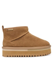 Tommy Jeans Śniegowce Tjw Flatform Snow Boot Suede EN0EN02841 Brązowy