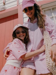 Bawełniane szorty z falbankami - różowy