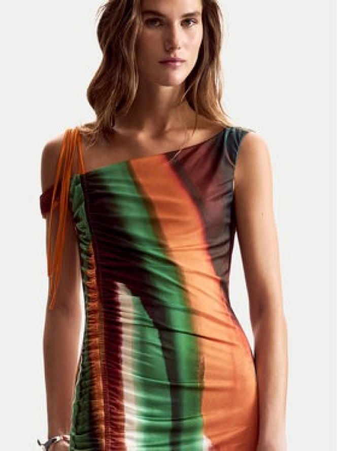 Desigual Sukienka letnia Paint Lacroix 26SWVK17 Kolorowy Slim Fit