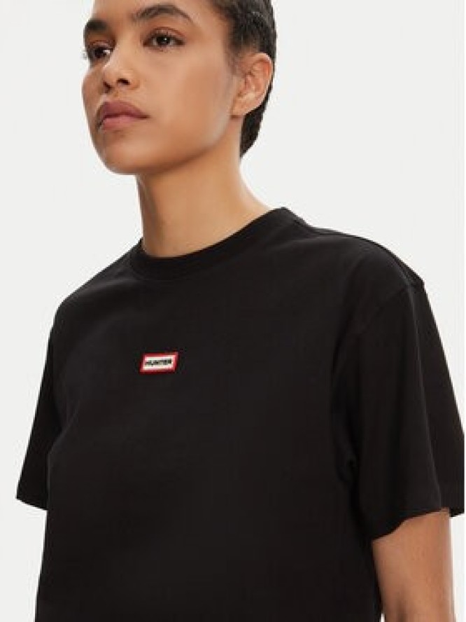 Hunter T-Shirt Leona HARW0070251 Czarny Boxy Fit
