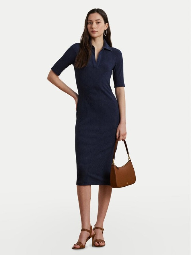 LAUREN RALPH LAUREN Sukienka dzianinowa 200973609001 Granatowy Slim Fit