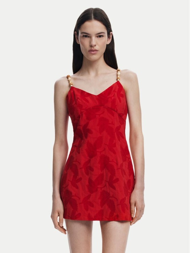 Desigual Sukienka koktajlowa Tigris 25SWVW85 Czerwony Slim Fit